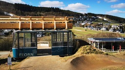 Eine Kabine der Fellhorn Bahn aus den Alpen