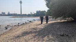 Ordnungsamt patrouilliert am Paradiesstrand in Düsseldorf