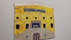 gelbes Mosaikbild vom Stadion am Zoo