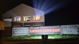Ein erleuchtetes Haus