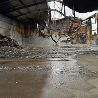 Der Innenraum des Werstoffhofs nach dem Brand