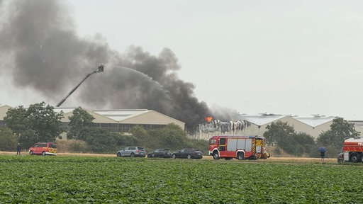 Die Feuerwehr löscht den Brand