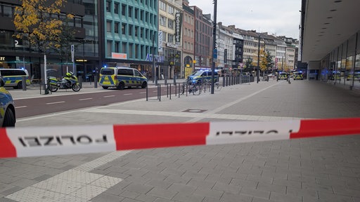 Abgesperrte Fußgängerzone