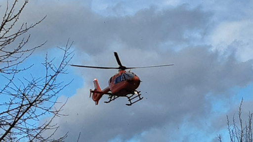 Zu sehen ist der Rettungshubschrauber.