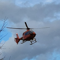 Zu sehen ist der Rettungshubschrauber.