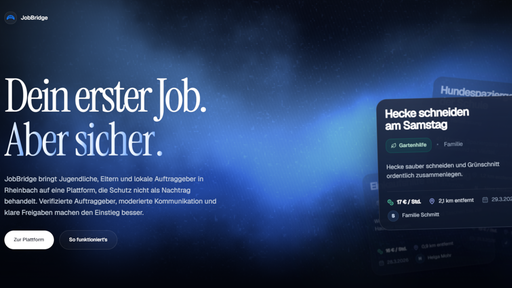 Die Websiteoberfläche der Plattform Jobbridge