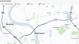 Grafik der Rheinspange (Vorzugsvariante Tunnel)