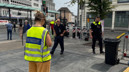 Das Ordnungsamt bei den Vorbereitungungen für das Stadtfest in Solingen