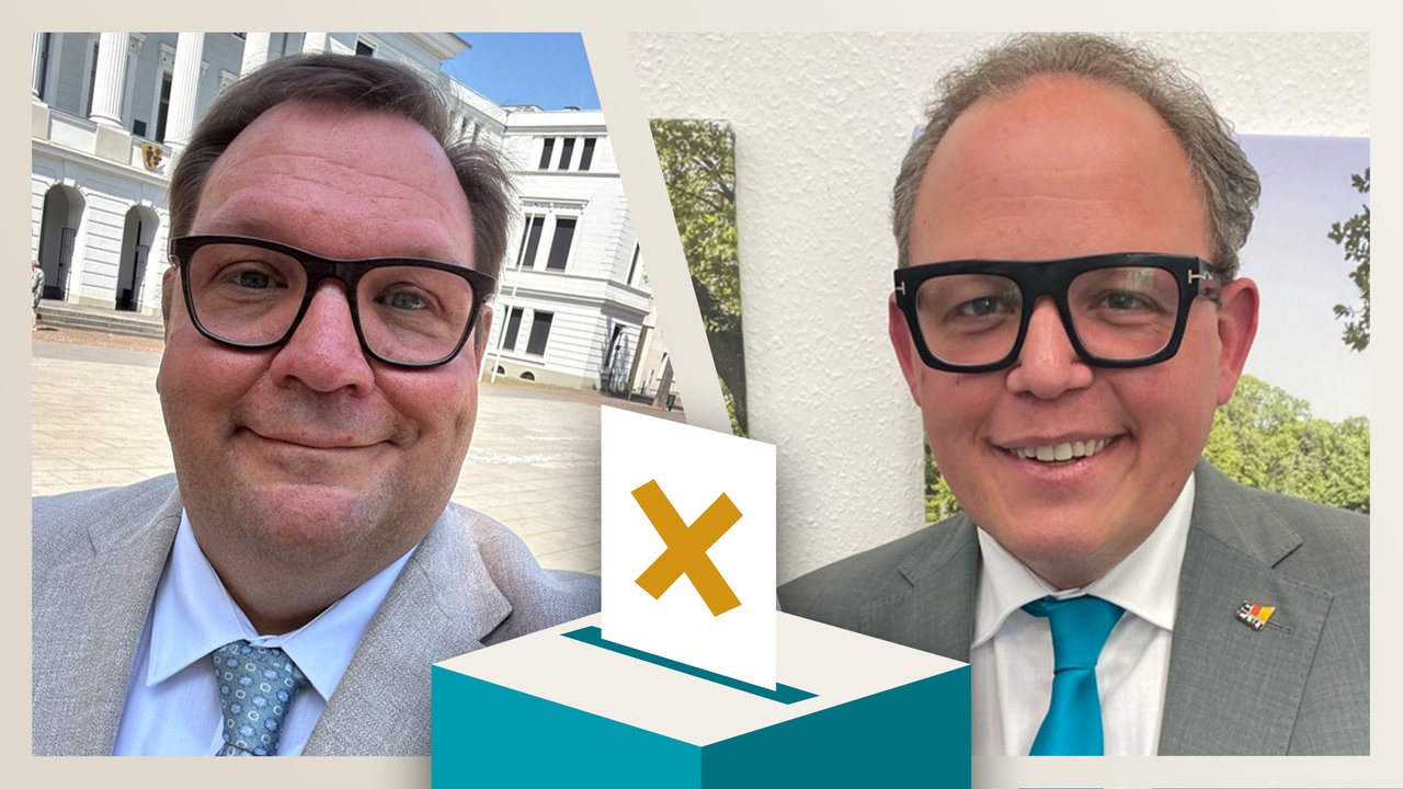 Die Kandidaten im Portrait - links Frank Meyer (SPD), rechts Timo Kühn (CDU). 