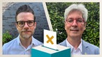 Die Kandidaten im Portrait - links Felix Heinrichs (SPD), rechts Christof Wellens (CDU). 