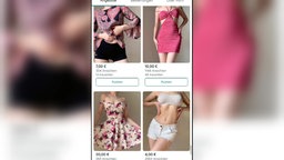 Ein Screenshot der Vinted Website auf dem Fraunekörper in Kleidung abgebildet sind