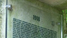 Acryltafe mit Namen und Jahreszahl 1918