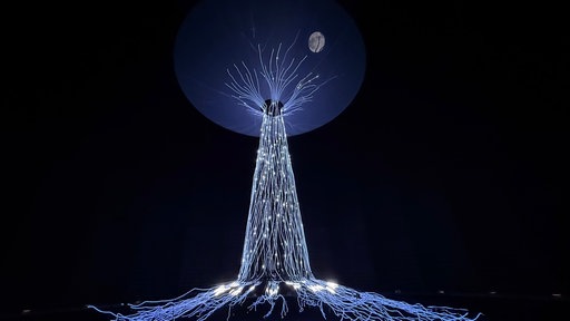 Leuchtender Baum in einem dunklen Umfeld