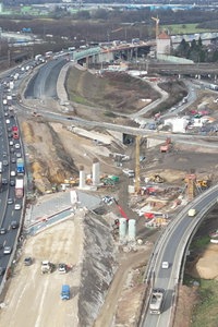 Das Autobahnkreuz Kaiserberg aus der Luft fotografiert