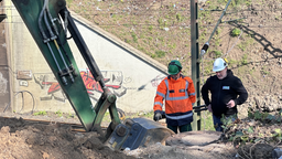 Nahaufnahme der aufgegrabenen Stelle 