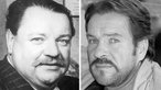 Die Collage zeigt den Schauspieler Heinrich George (l, undatierte sw-Aufnahme) und seinen Sohn Götz George (Archivfoto vom 26.03.1998