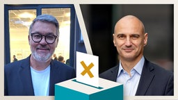 Die Kandidaten im Portrait - links Thomas Westphal (SPD), rechts Alexander Omar Kalouti (CDU).