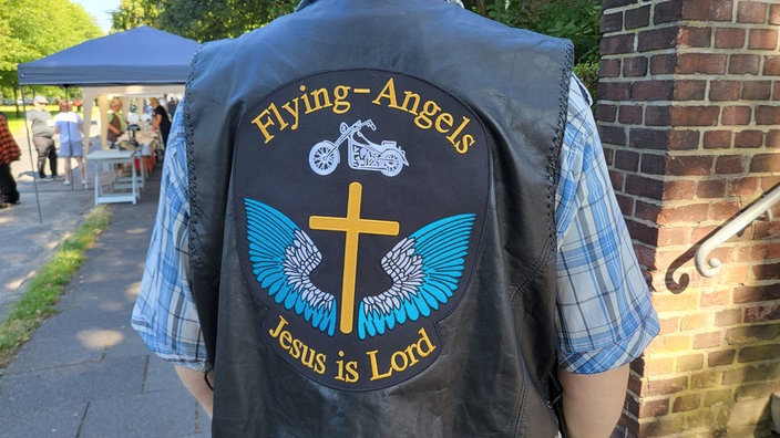 Das Logo einer christlichen Motorradgruppe aus Essen