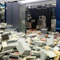 Tatortspuren im Tresorraum der Sparkasse Gelsenkirchen