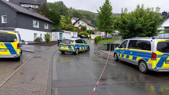 Abgesperrte Unfallstelle in Altenhundem 