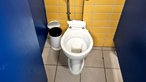 Der Deckel einer Toilette wurde zerstört