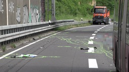 Unfallspuren auf der A3 am Samstagmorgen