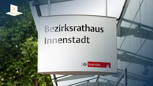 Schild des Bezirkrathauses Innenstadt der Stadt Köln