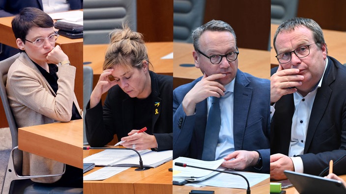 Kollage der Grünenn Minister im NRW-Landtag.
