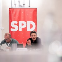 SPD-Fraktionschef im NRW-Landtag Jochen Ott und sein Amtskollege im Bundestag, Rolf Mützenich