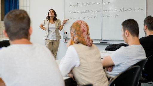 Teilnehmerinnen und Teilnehmer eines Integrationskurses