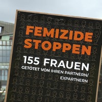 Mahnwache Femizide stoppen vor dem NRW Landtag