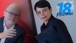 Ein Kollage von Josefine Paul und Jochen Ott. Rechts oben das 18 Millionen Logo.