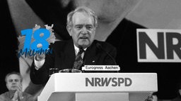 Johannes Rau auf einer Parteitagsrede der NRWSPD