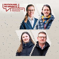 Collage von vier Gesichtern