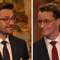 Thomas Kutschaty (links) und Hendrik Wüst (rechts) beim TV-Duell
