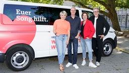 Die WDR 2 Moderatoren (v.l.) Sabine Heinrich, Thomas Bug, Steffi Neu und Jan Malte Andresen (25.08.2025)