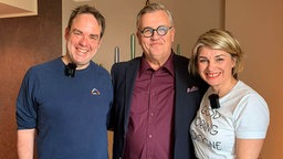 Hape Kerkeling mit Sabine Heinrich und Fabian Raphael aus dem WDR 2 Frühteam