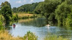 Ruhrtalradweg - Kanufahrer auf der Ruhr