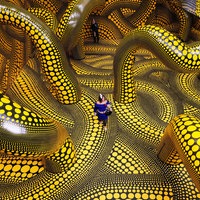 Ausstellung im Museum Ludwig - Yayoi Kusama: Installation "Infinity Mirrored Room"