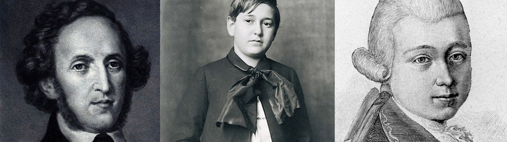 Jugendliches von Mozart, Mendelssohn und Korngold