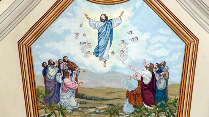 Die Himmelfahrt Christi. Wandgemälde.