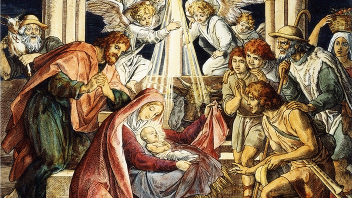 Holzschnitt "Christi Geburt" (Julius Schnorr von Carolsfeld)