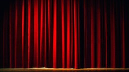 Ein roter Theatervorhang.