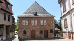 Außenansicht der Synagoge in Worms am 1. Juni 2021