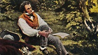 Das Beitragsbild des WDR3 Lieblingsstücke am 26.10.2025 zeigt ein Gemälde auf dem Franz Schubert, im Wald sitzend, porträtiert wurde.