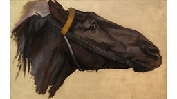 Gemälde vom Profilkopf eines Rappen von Alfred Rethel im Suermondt-Ludwig-Museum Aachen.