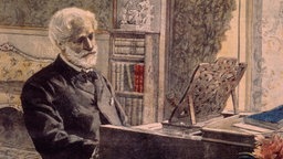 Giuseppe Verdi am Klavier, 1899