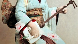Geisha spielt Shamisen, Japan, Asien
