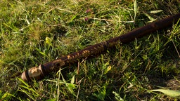Ein traditionelles slowakisches Musikinstrument namens Fujara.