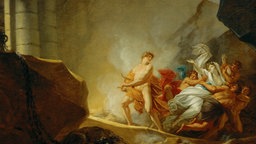 Beitragsbild WDR3 Vesper "Aus dunklen Tiefen & Orpheus in der Unterwelt" zeigt ein Ölgemälde von Heinrich Füger, Orpheus und Eurydike.